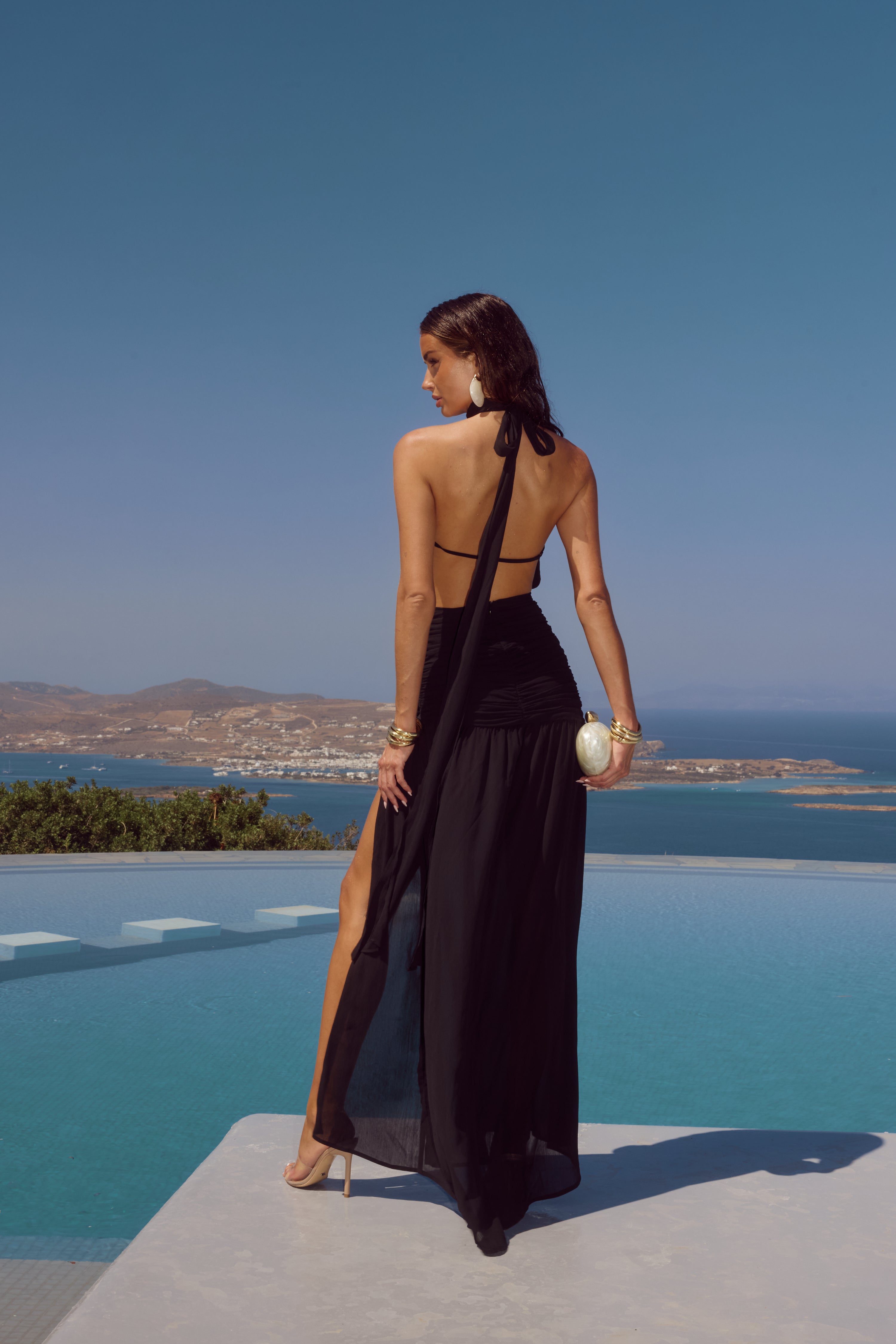 Kesari High Neck Maxi Dress