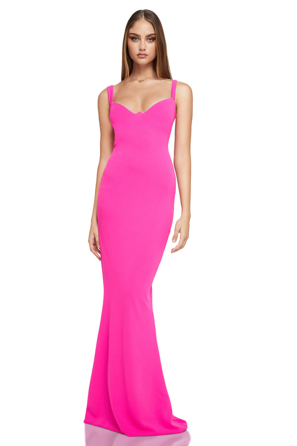 Romance Gown in Neon Pink by Nookie