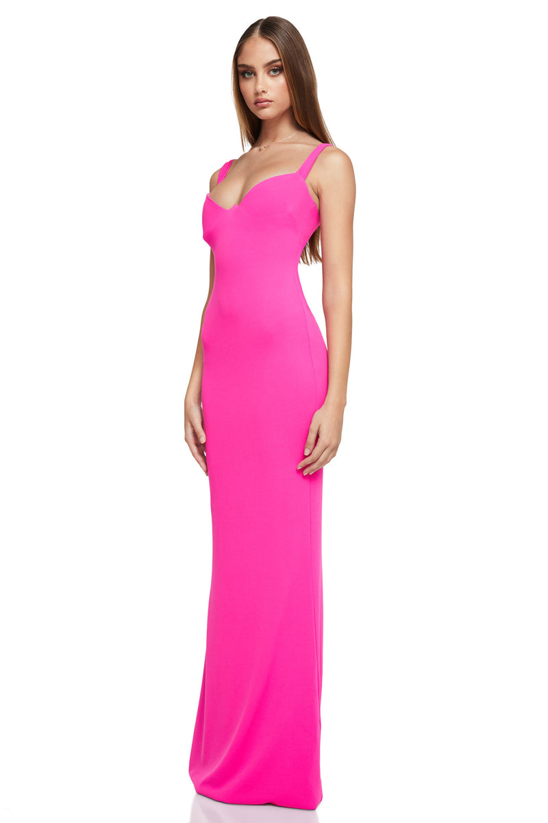 Romance Gown in Neon Pink by Nookie
