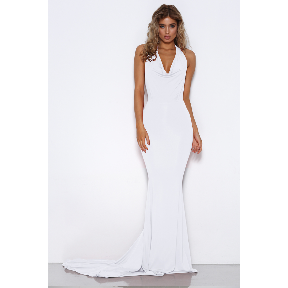 Audrey Dress in White by Shari Benjamin front veiw