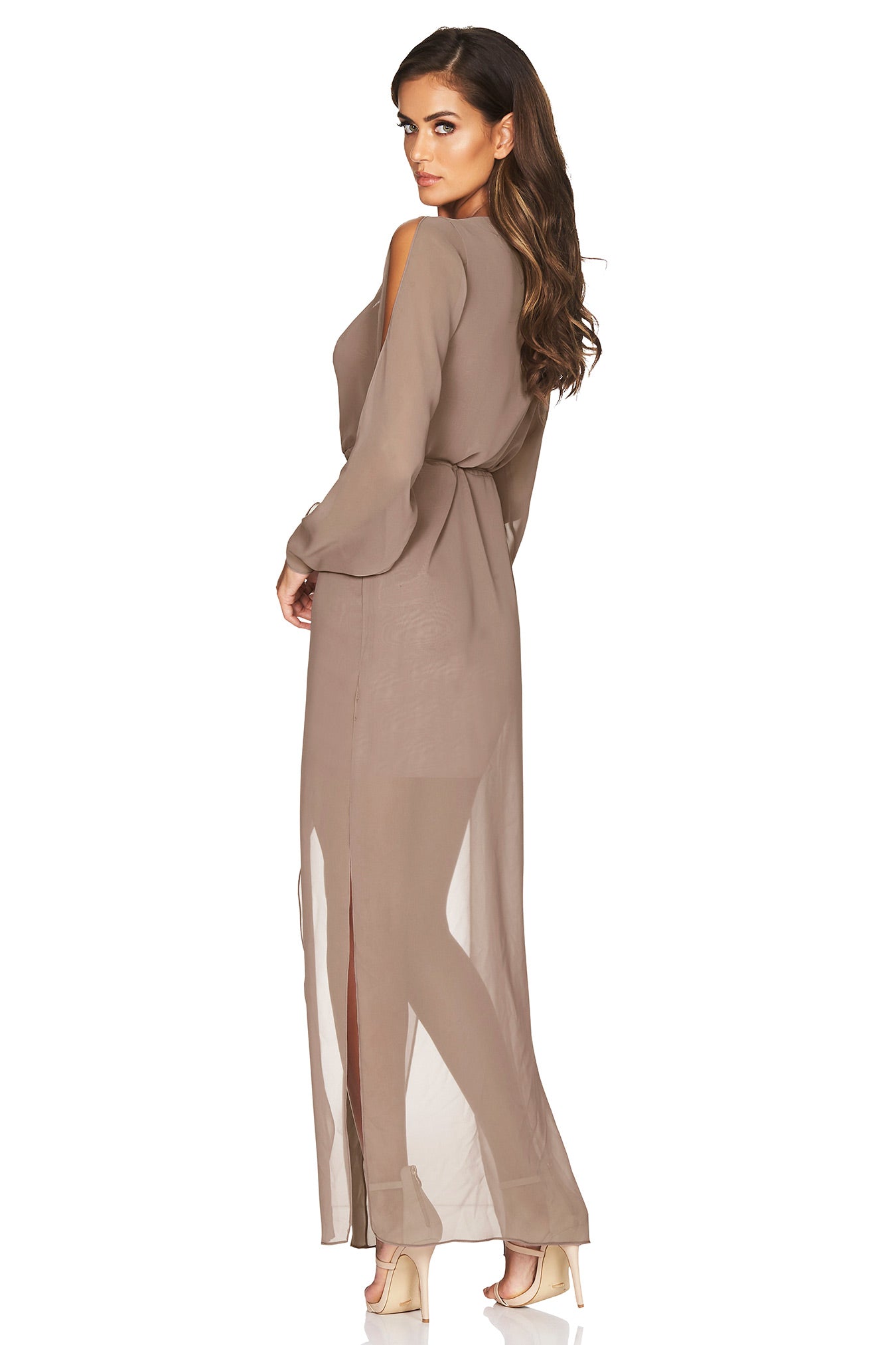 Nookie Sienna Sheer Maxi - Mocha, Final Sale