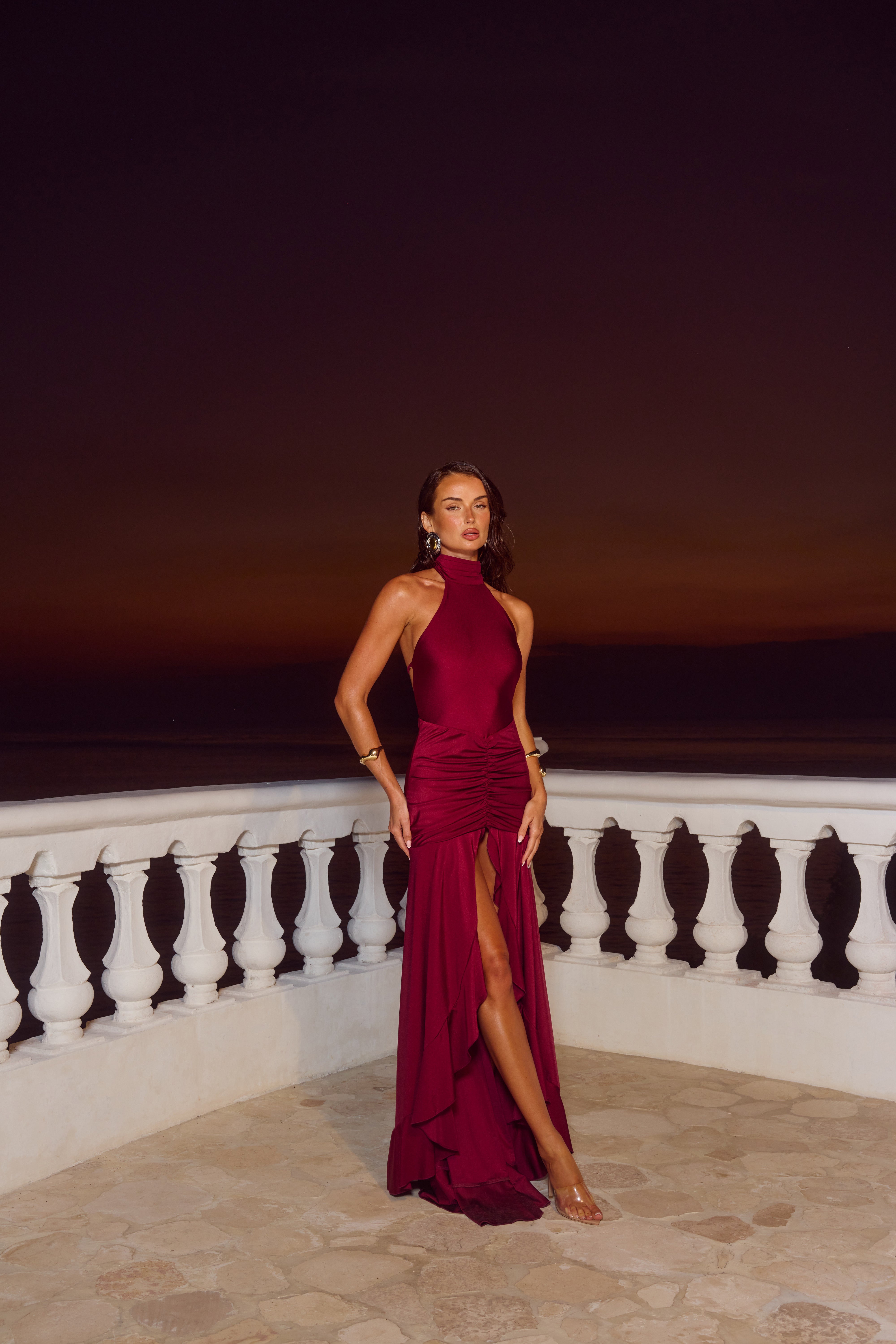 Zelma High Neck Maxi Dress