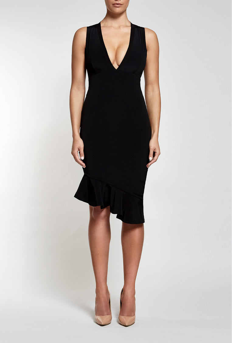 Reign Cartel Dress, front view of the Divine Intervention Dress in black.