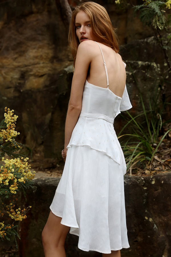 Alexa mini Dress in White by Runaway The Label  side veiww