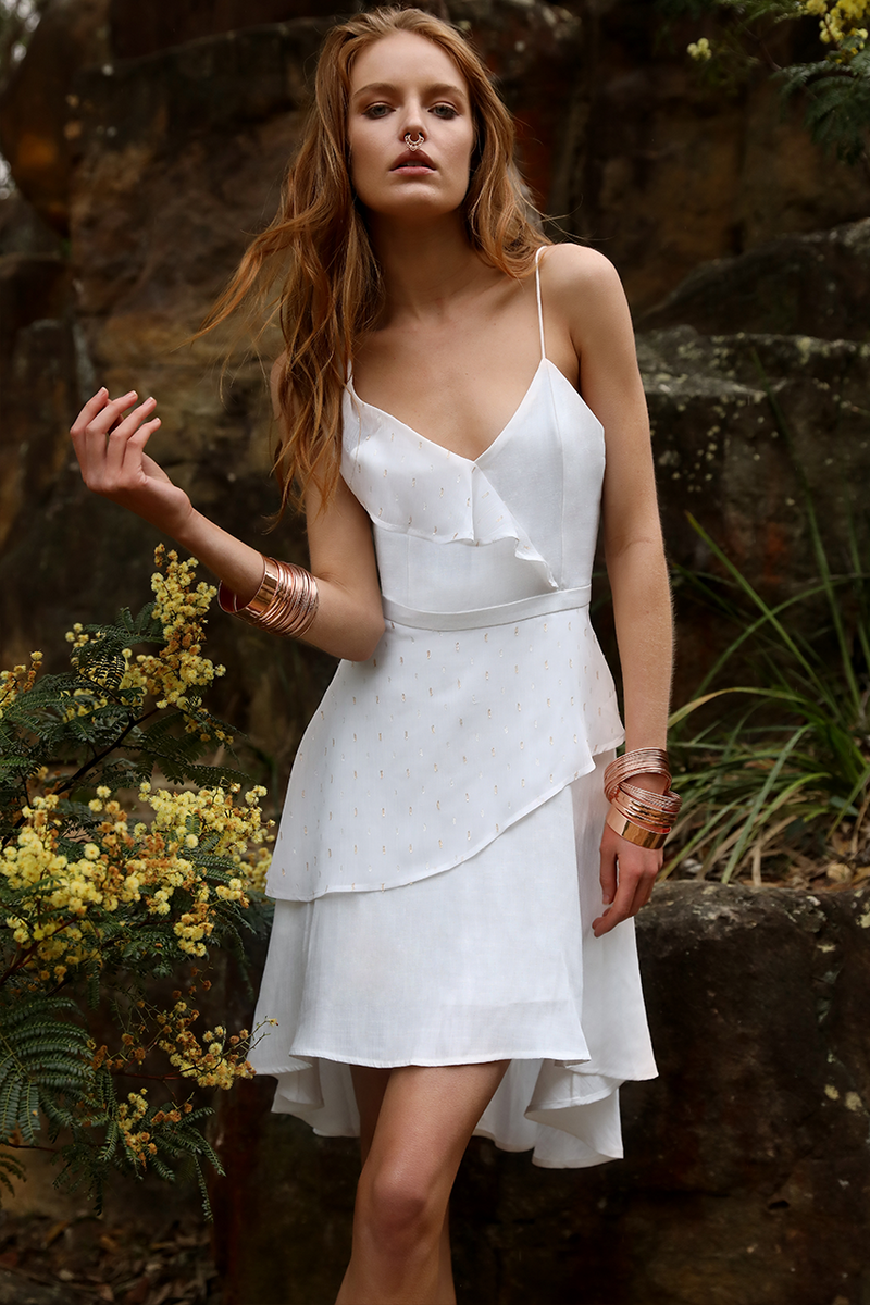 Alexa mini Dress in White by Runaway The Label front veiw