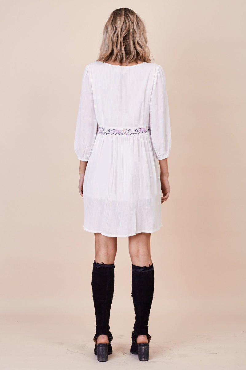 Sun Chaser Embroidered Dress in White by Morrisday The Label