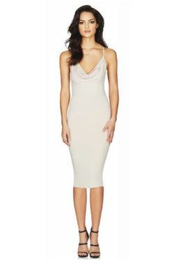 Nookie Hustle Midi Dress - Nude, Final Sale