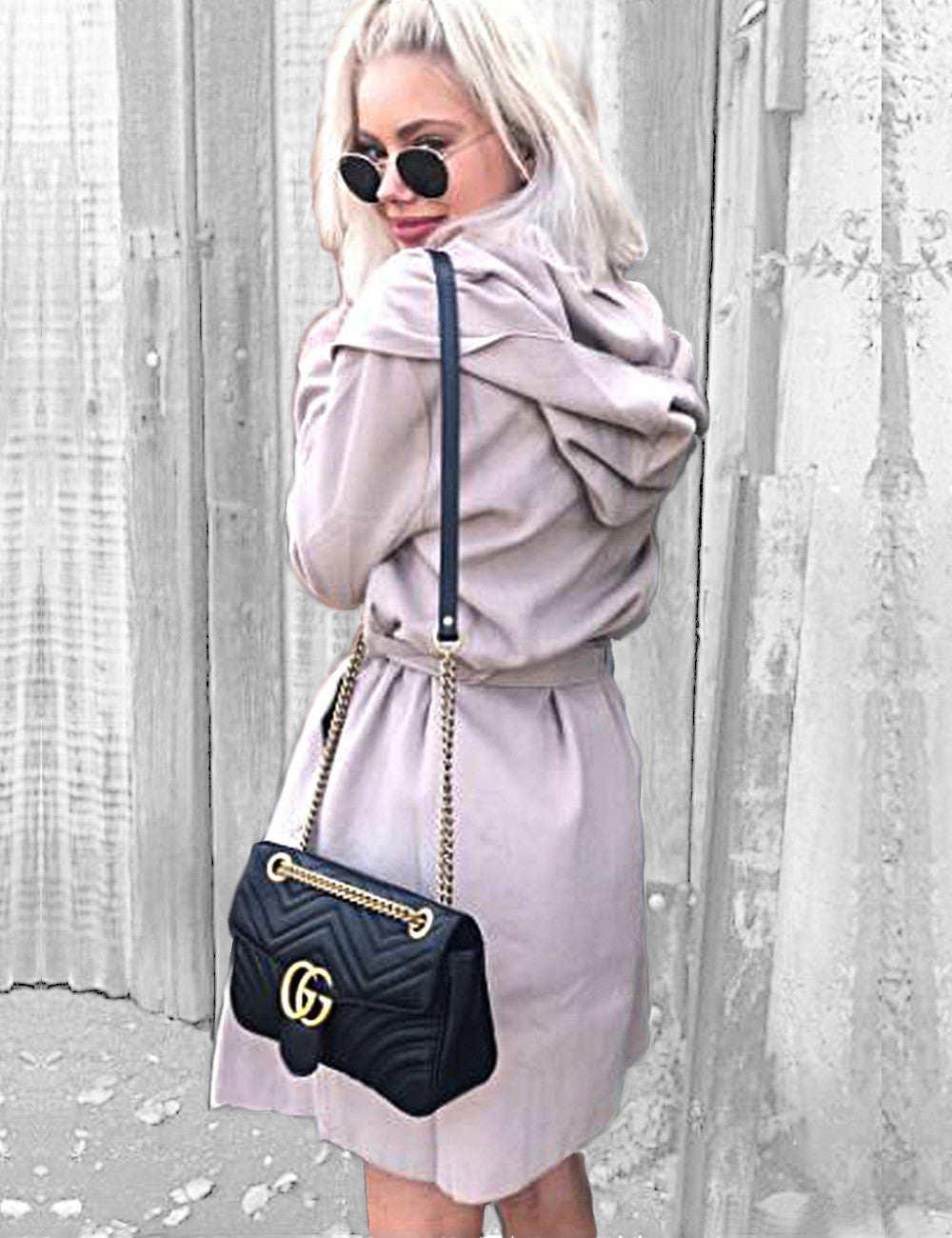 Iceland Coat in Blush by Sundays the Label Back Crop View 3