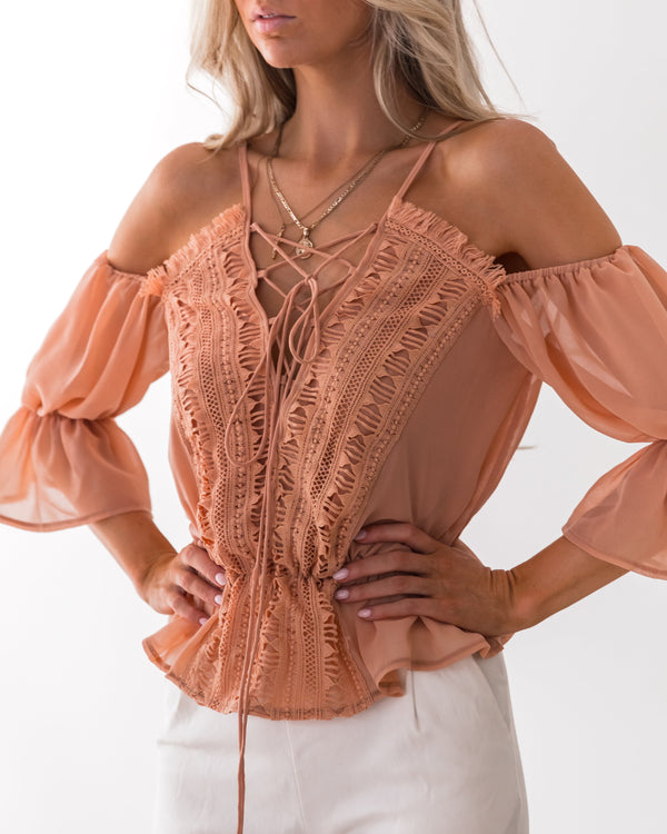 Nikita Top in Apricot by Two Sisters the Label