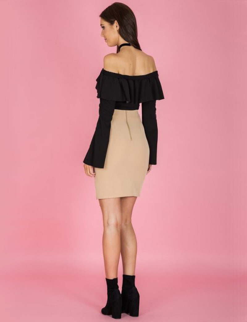 Style State top, full rear view of the Off the Shoulder Ruffle Top.