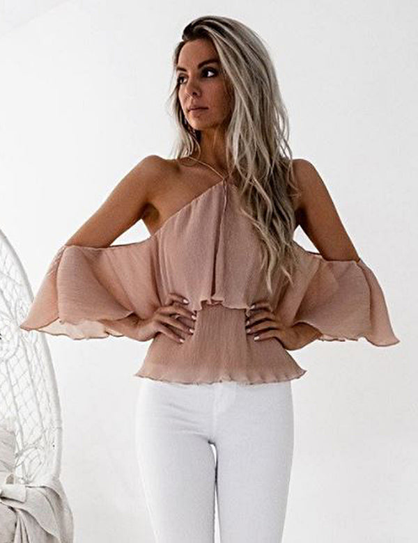 Sicily Top in Peach by Two Sisters the Label Front Crop View