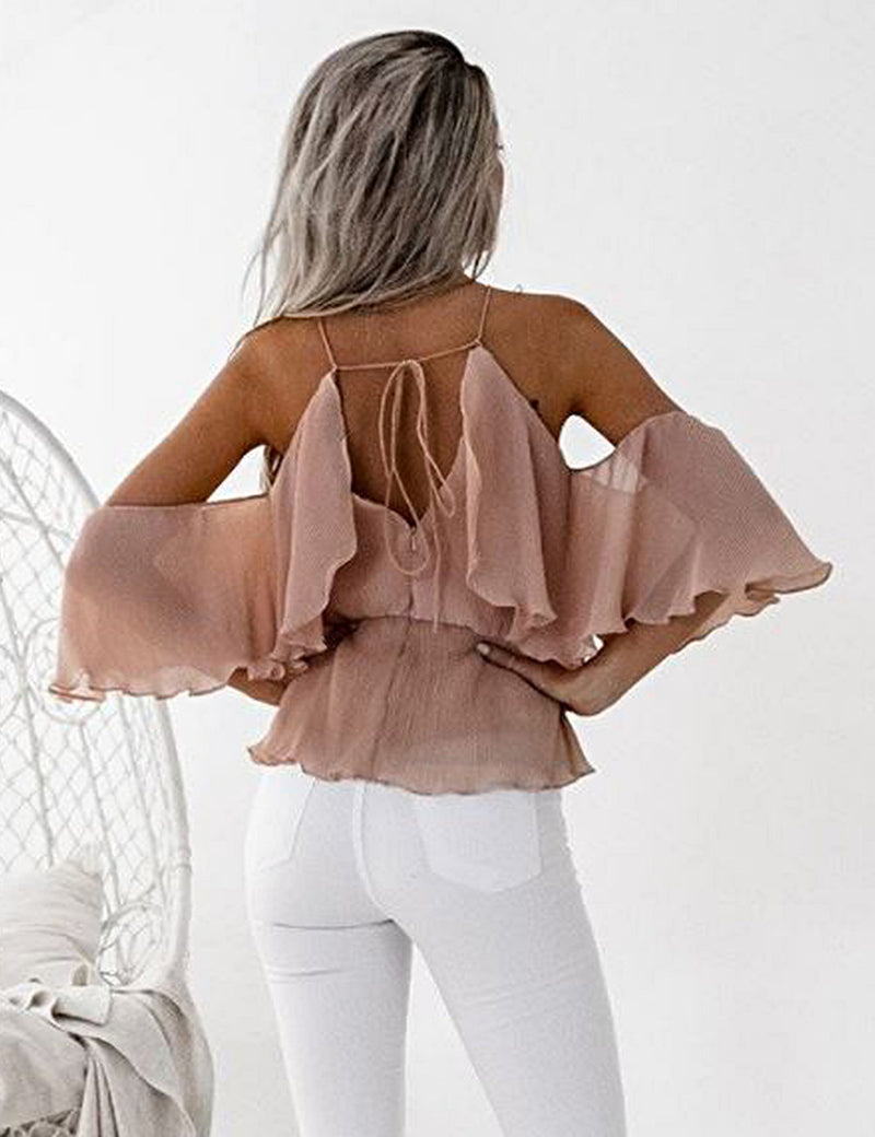 Sicily Top in Peach by Two Sisters the Label Back Crop View