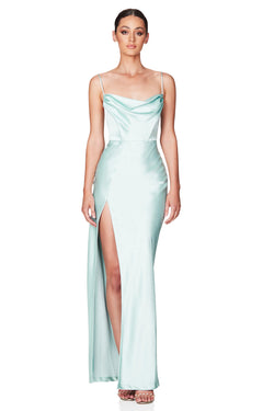 Dream Draped Gown in Mint by Nookie