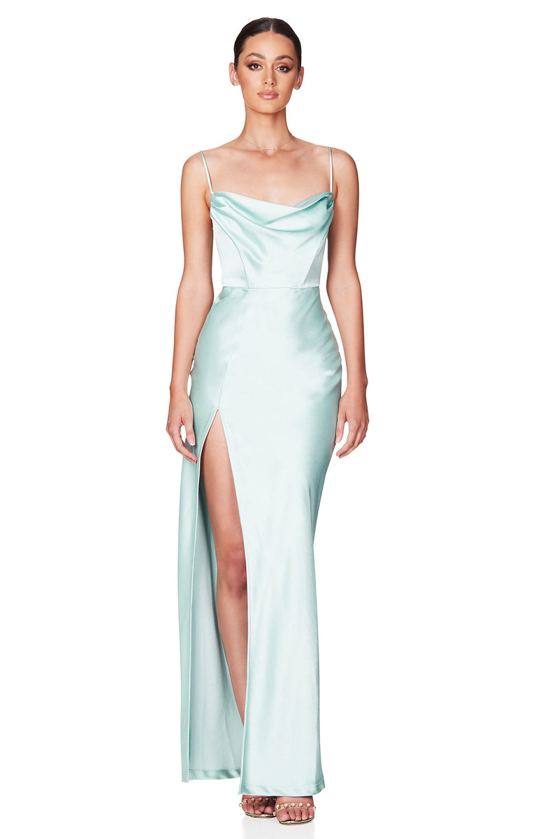 Dream Draped Gown in Mint by Nookie