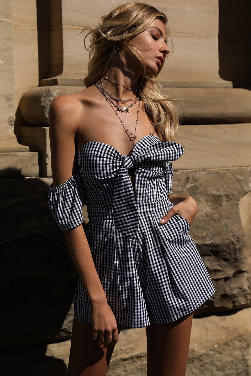 Paris Playsuit in Black by Runaway the Label front veiw