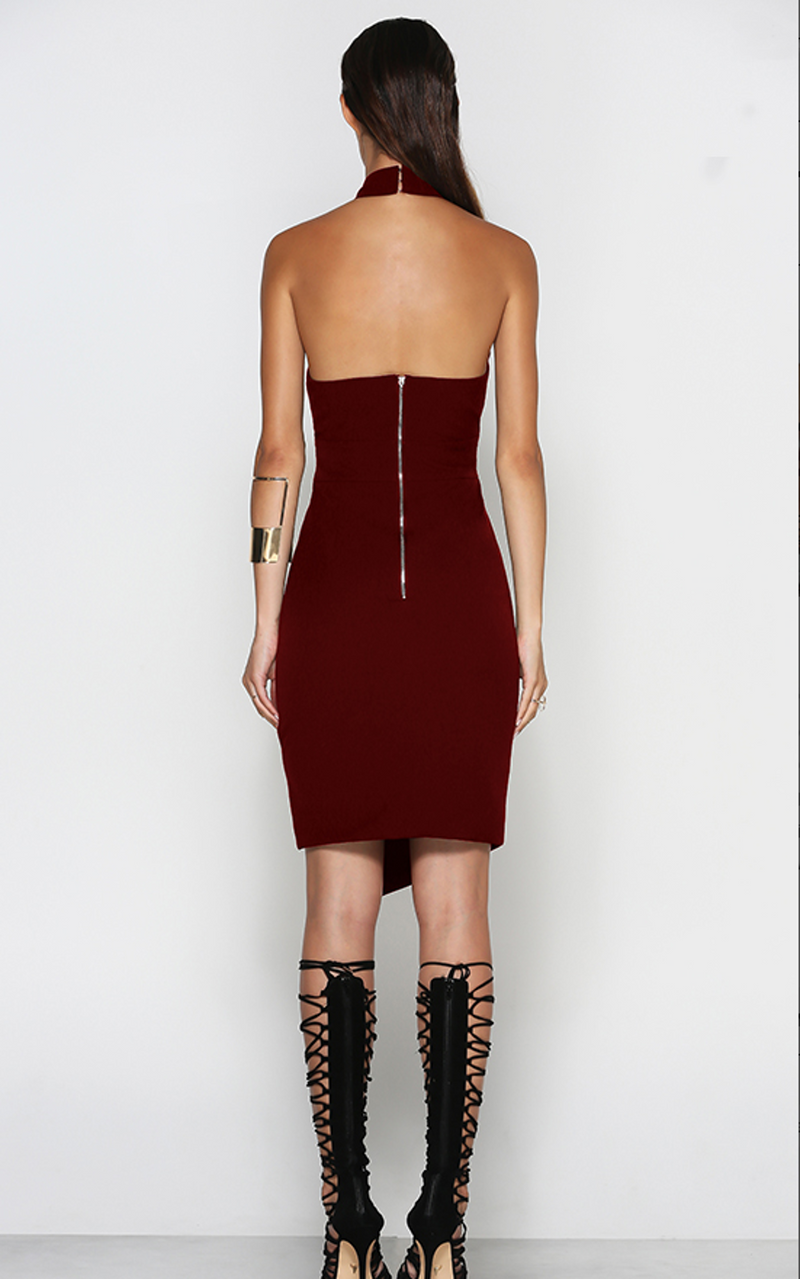 Runaway The Label Dress, back view of the Bandwidth Midi Dress. 